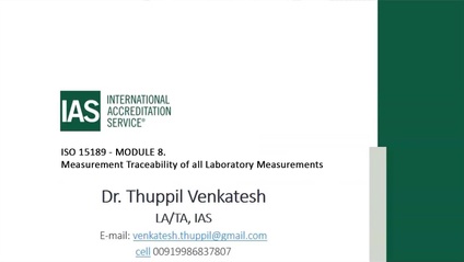 Product image for ISO 15189 - MODULE 08 - Measurement Traceability of all Laboratory Measurements