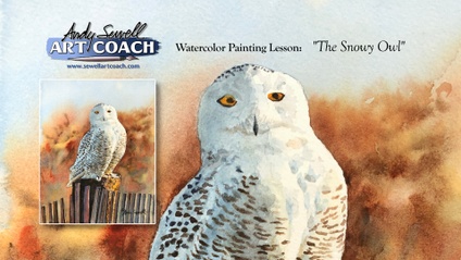 Product image for Painting in watercolor "The Snowy Owl"