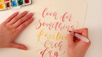 Product image for Exploring Watercolour - Brush Lettering and Painting (Learn at your own pace)
