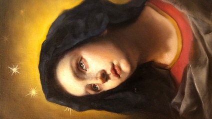 Product image for Recreation of Carlo Dolci's "Madonna in Glory" by master artist Cheryl Kline