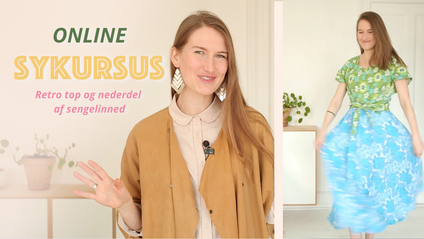 Product image for Sy en retro-top og -nederdel af sengelinned