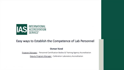 Product image for 17025 QMS Short Webinar 10-Establishing the Competence of Personnel