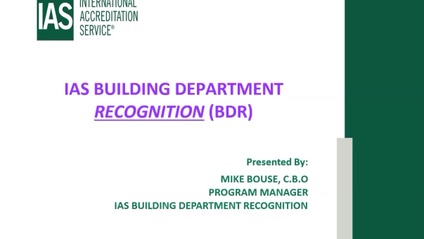 Product image for Building Department Recognition Overview (BDR)