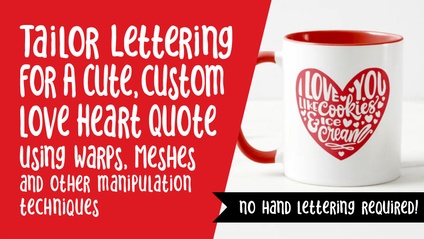 Product image for Tailor Lettering for a Cute, Custom Love Heart Quote