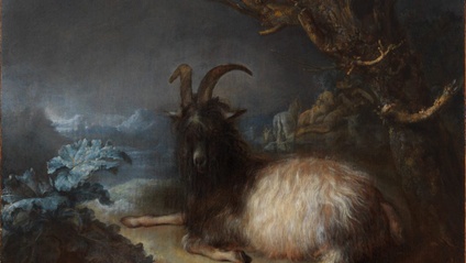 Product image for Exploration in Classical Painting Techniques - Recreation of Goat in a Landscape by Gerrit Dou