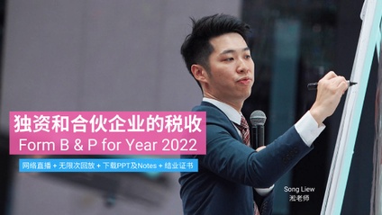 Product image for (中文) 独资和合伙企业的税收 - Form B & P for Year 2022 by Song Liew Tzen Hsiung 淞老师 (ANC Group)