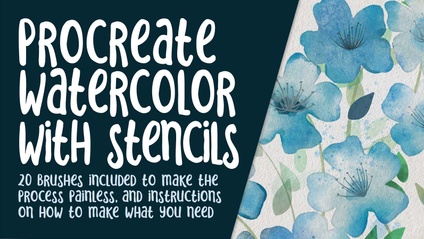 Product image for PRO 043 - Procreate Watercolor With Stencils