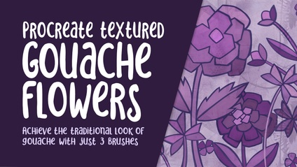 Product image for PRO 009 - Monochromatic Textural Gouache Floral in Procreate