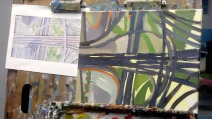 Product image for Abstract Painting - Freeway Overpass with Scott Yeskel