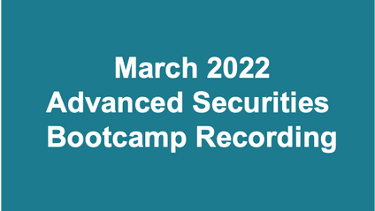 Product image for March 2022 Securities Bootcamp Recording