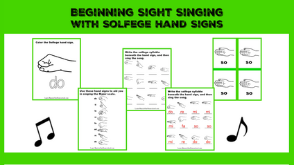 Product image for Beginning Sight Singing Video Lesson with Solfege Hand Signs printable set