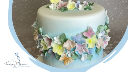 Product image for Floral Airbrushed cake