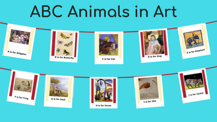 Product image for ABC Animals in Art Banner, Fine Art Pages, and Memory Game