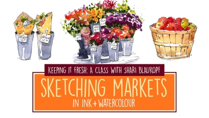 Product image for Sketching Markets in Ink & Watercolour