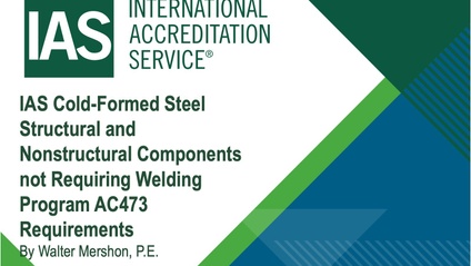Product image for AC 473 IAS Cold-Formed Steel Component Manufacturer Inspection Accreditation