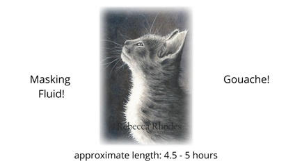 Product image for Masking Fluid! Gouache! Kitten in Black & White!