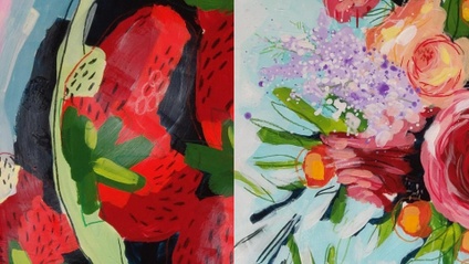 Product image for BUNDLE: Vibrant Loose Floral & Still Life Strawberries with Kellie Newsome
