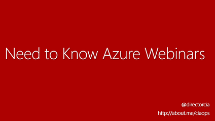 Product image for Need to Know Azure Webinars