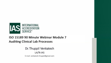 Product image for ISO 15189 - MODULE 07 - Auditing Clinical Lab Processes