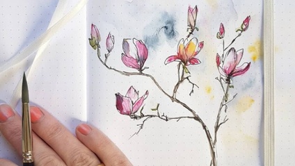 Product image for Flowers in Watercolor and Ink