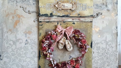 Product image for Vintage Romance Panel with mural technique