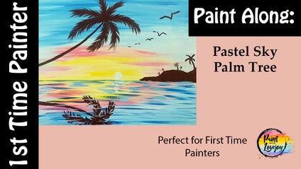 Product image for FREE: Easy Painting for a First-Time Painter: Pastel Sunset Palm Tree