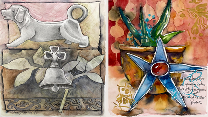 Product image for BUNDLE COURSES: Drawing in Journals and Poetic Watercolor with Helen Shafer Garcia