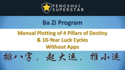 Product image for Ba Zi Program - Manual Plotting of 4 Pillars of Destiny & 10-Year Luck Cycles Without Apps