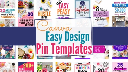 Product image for Canva Easy Design Pin Templates