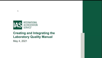 Product image for ELAP Webinar 10 - Creating And Integrating The Laboratory Quality Manual