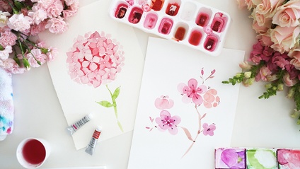 Product image for Kerrie Hess Beginner Course in Painting Watercolour Flowers