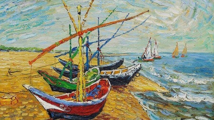 Product image for Paint-A-Long - Fishing Boats on the Beach, Van Gogh 1888