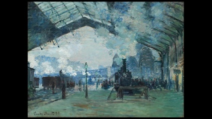Product image for Paint-A-Long - Recreation of Arrival of the Normandy Train, Gare Saint-Lazare by Monet