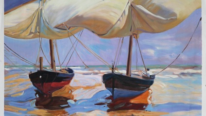 Product image for Paint-A-Long - Recreation of Beached Boats by Joaquín Sorolla