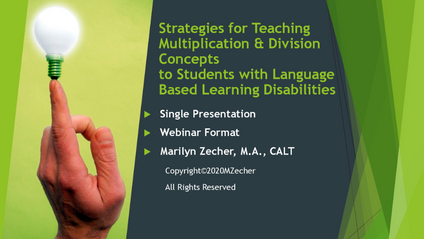 Product image for Strategies for Teaching Multiplication & Division to Students with Language Based Challenges