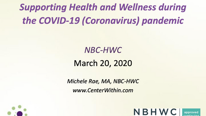 Product image for Supporting Health and Wellness During the COVID-19 (Coronavirus) Pandemic