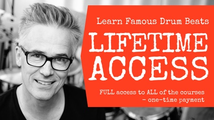 Product image for Learn Famous Drum Beats Lifetime Access