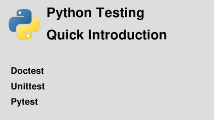 Product image for Python Testing Quick Intro