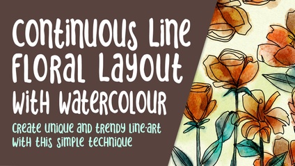 Product image for PRO 016 - Continuous Line Floral Layout with Watercolour in Procreate