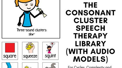 Product image for The Consonant Cluster Speech Therapy Library (with audio models)