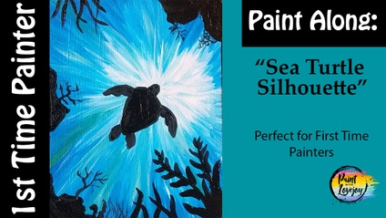 Product image for FREE: Easy Painting for a First-Time Painter: Sea Turtle Silhouette