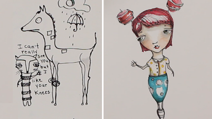 Product image for BUNDLE COURSES: Character Drawing and Watercolor Absurdity with Sunny Carvalho