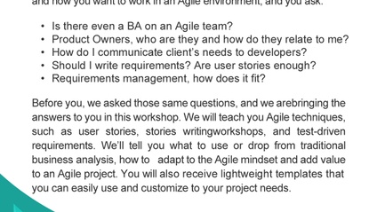 Product image for The Agile Business Analyst
