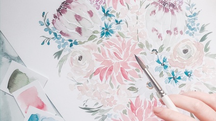Product image for Watercolour Dahlia & Protea | Composition Class