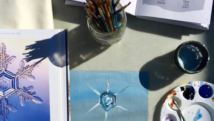 Product image for Kids Painting: Acrylic Winter Snowflake Lesson Video
