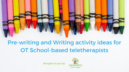 Product image for Pre-writing and Writing activity ideas for OT School-based teletherapists