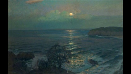 Product image for Paint-A-Long - Recreation of Rising Moon, St Ives Bay, Cornwall by Albert Julius Olsson⁠