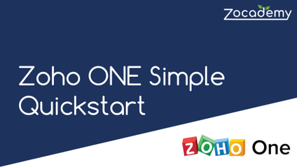 Product image for Zoho ONE Simple Quickstart Course