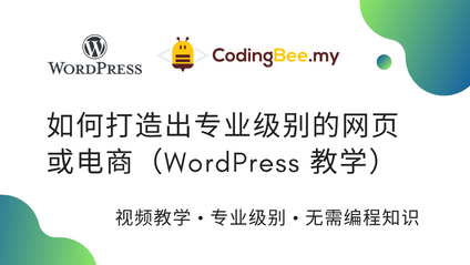 Product image for 学会如何在1天内打造出专业级别的网页或电商（WordPress 教学）