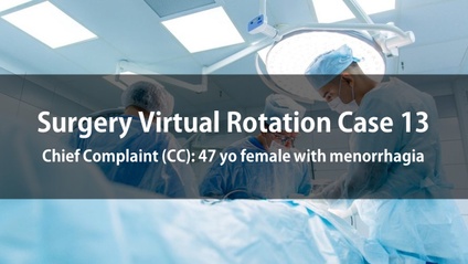Product image for Surgery Virtual Rotation Case 13  Chief Complaint (CC): 47 yo female with menorrhagia